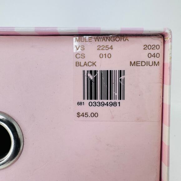 Victoria's Secret Mule Wiangora Shoes Womens Medium Black Faux Fur Heels Kitten - Picture 8 of 9